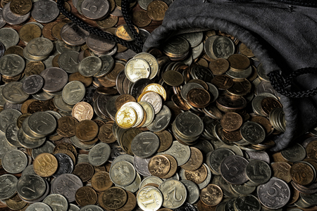 Russian coins taken in the studio with artificial lightの写真素材