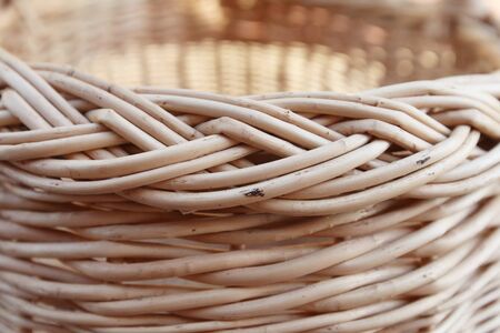 macro fragment texture wicker basket in natural lightの写真素材