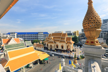 BANGKOK, THAILAND - December 15, 2014: Wat Traimit, Famous for its gigantic, three-meters tall and 5.5 tons Buddha Image, made of solid gold during the Ayutthaya period in BANGKOK, THAILANDのeditorial素材