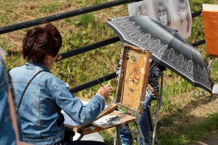Yelabuga, Russia - August 3, 2014: The annual Spasskaya Fair on Shishkin Ponds in Yelabuga.のeditorial素材
