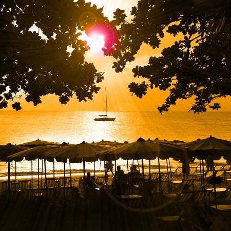 Pattaya, Thailand - December 21: seaside holiday on the beach December 21, 2014 in Pattaya, Thailand.のeditorial素材