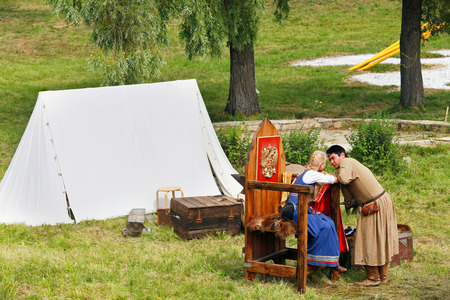 Yelabuga, Russia - August 3, 2014: The annual Spasskaya Fair on Shishkin Ponds in Yelabuga.のeditorial素材