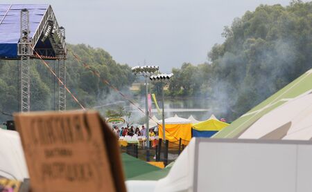 Yelabuga, Russia - August 3, 2014: The annual Spasskaya Fair on Shishkin Ponds in Yelabuga.