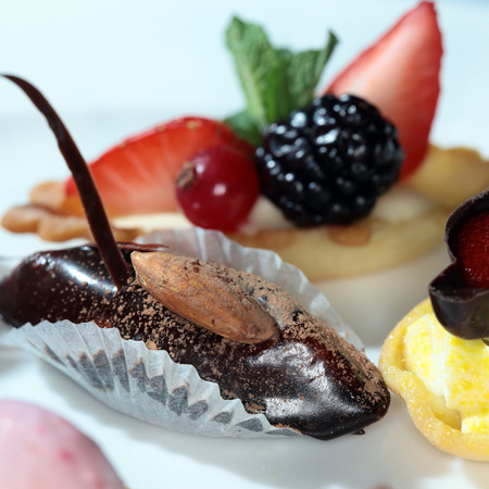 close-up set of exquisite pastries on a white background Studioの写真素材
