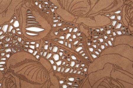macro texture fragment beige lace leather studio