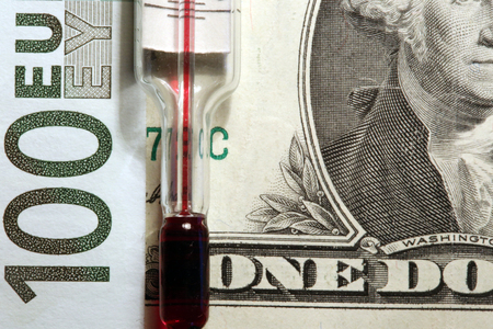 macro fragment banknote one US dollar, low depth of fieldの写真素材