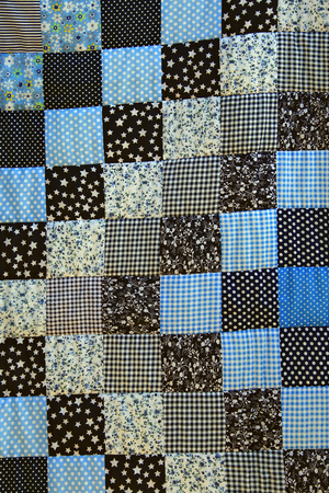 macro texture background patchwork of multicolored pieces of fabric
