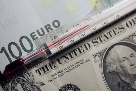 macro fragment banknote one US dollar, low depth of fieldの写真素材