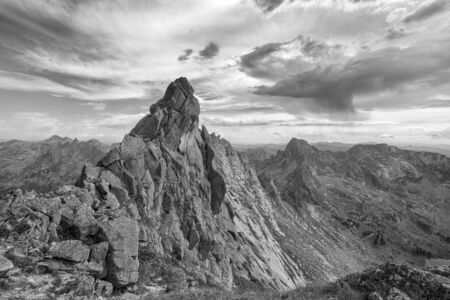 Very beautiful black and white mountains. Western Sayany - Ergaki