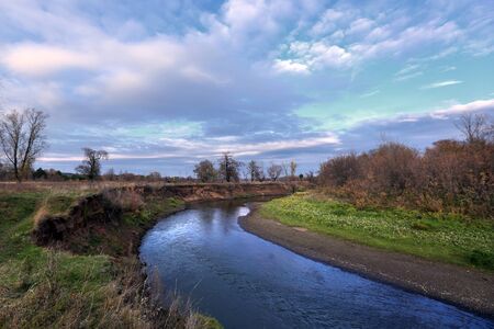 Beautiful nature, scenery, sunset on the river
