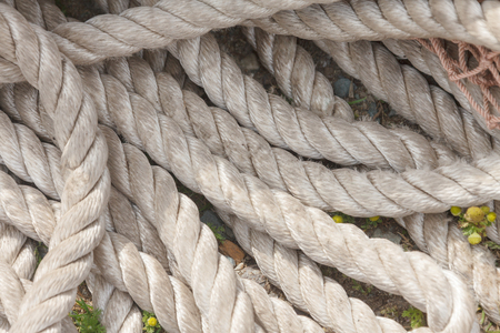 Nylon rope on wood deck for a floating raft