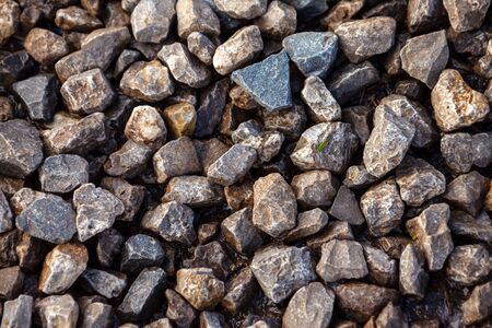 Texture of crushed small crushed stone