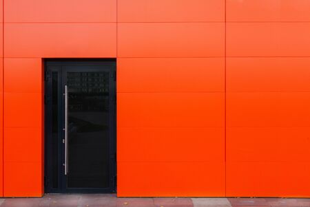 Minimalism: colored building facade and door