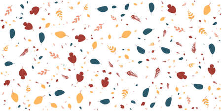 Autumn leaves seamless pattern background. Hello autumn falling leaves. Autumnal foliage fall and...