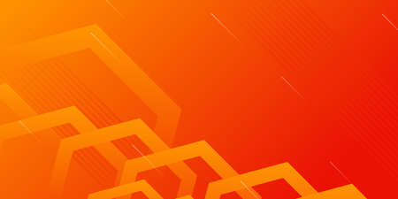 Dynamic style banner design from fruit concept. Orange elements with geometric shapes gradient....