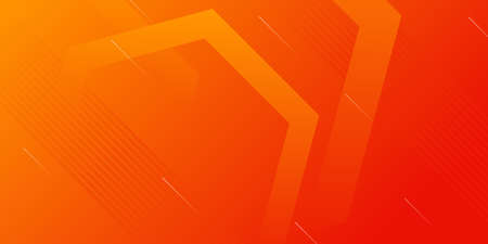 Dynamic style banner design from fruit concept. Orange elements with geometric shapes gradient....