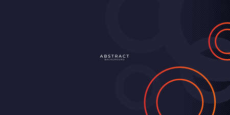Abstract presentation background. Dynamic dark blue composition with orange circles. Vector abstract...