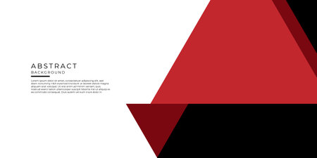 Red black business background for presentation design. High contrast red and black abstract geometric shapes. Abstract tech graphic banner design. Vector corporate backgroundのイラスト素材