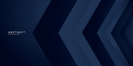 Dark modern navy blue abstract banner background with arrow patternのイラスト素材