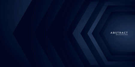 Dark modern navy blue abstract banner background with arrow patternのイラスト素材