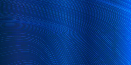 Vector wave lines flowing dynamic in blue navy colors isolated on black background for concept of AI...