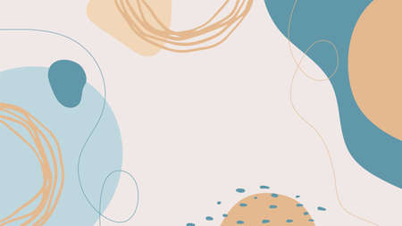 Flat liquid organic forms and floral set with hand drawn. Flowing shapes banners. Template for logo,...