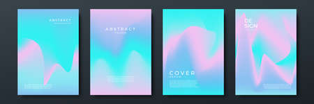 Blurred backgrounds set with modern abstract blurred color gradient patterns. Smooth templates collection for brochures, posters, banners, flyers and cards. Vector illustration.のイラスト素材