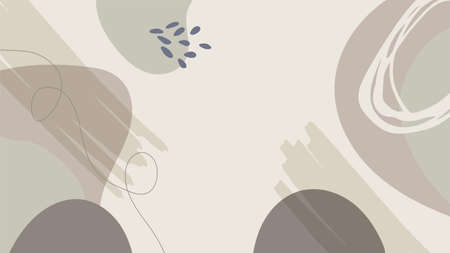 Abstract floral pink brown soft color hand drawn background with blob, liquid, floral, wave, line,...