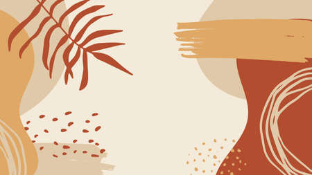 Flat liquid organic forms and floral set with hand drawn. Flowing shapes banners. Template for logo, branding, web design, social media post, business card, invitation, print, flyer or presentation.のイラスト素材