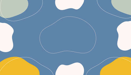 Modern minimal colorful vector hand drawn organic shapes and textures. Trendy contemporary design...