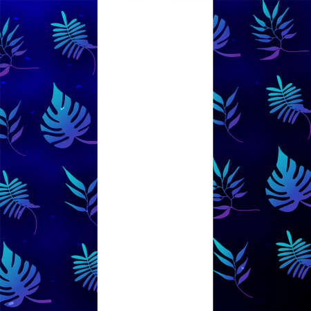 Floral background vector. Vibrant gradient color texture, flower and botanical leaves hand drawing. Abstract art design for wallpaper, wall arts, cover, wedding and invite card.のイラスト素材