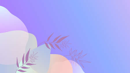 Abstract organic floral, leaves, liquid, wave minimalist background with colorful gradient vivid...