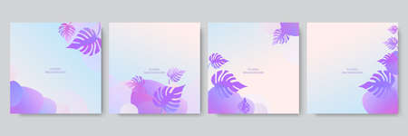 Trendy abstract post story art templates with colorful gradient floral and geometric elements....