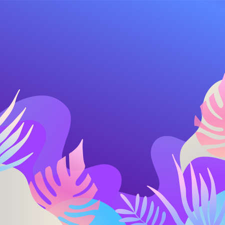 Abstract organic floral, leaves, liquid, wave minimalist background with colorful gradient vivid...