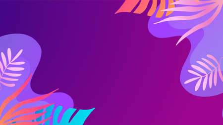 Abstract organic floral, leaves, liquid, wave minimalist background with colorful gradient vivid vibrant color. Good for greeting cards, invitations, flyers and social media template.のイラスト素材