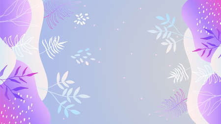 Colorful trendy abstract organic floral minimalist art design background with gradient vivid vibrant color. Pink, pastel color, blue, soft color floral background. Beauty fashion banners design.のイラスト素材