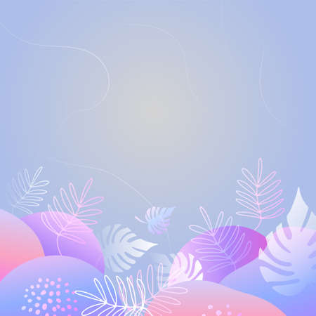 Colorful trendy abstract organic floral minimalist art design background with gradient vivid vibrant color. Pink, pastel color, blue, soft color floral background. Beauty fashion banners design.のイラスト素材
