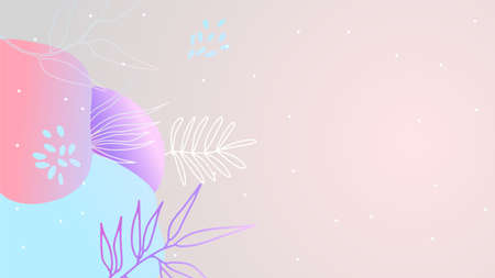 Colorful trendy abstract organic floral minimalist art design background with gradient vivid vibrant color. Pink, pastel color, blue, soft color floral background. Beauty fashion banners design.のイラスト素材