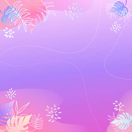 Abstract organic floral, leaves, liquid, wave minimalist background with colorful gradient vivid vibrant color. Good for greeting cards, invitations, flyers and social media template.のイラスト素材