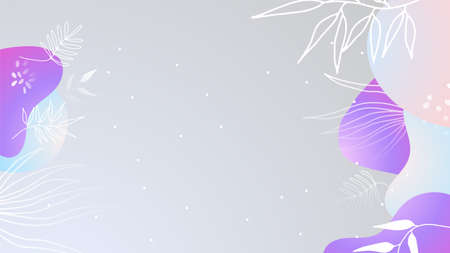 Colorful trendy abstract organic floral minimalist art design background with gradient vivid vibrant color. Pink, pastel color, blue, soft color floral background. Beauty fashion banners design.のイラスト素材