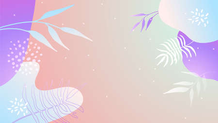 Colorful trendy abstract organic floral minimalist art design background with gradient vivid vibrant color. Pink, pastel color, blue, soft color floral background. Beauty fashion banners design.のイラスト素材