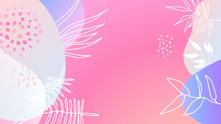 Colorful trendy abstract organic floral minimalist art design background with gradient vivid vibrant color. Pink, pastel color, blue, soft color floral background. Beauty fashion banners design.のイラスト素材