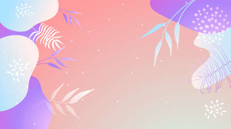 Colorful trendy abstract organic floral minimalist art design background with gradient vivid vibrant color. Pink, pastel color, blue, soft color floral background. Beauty fashion banners design.のイラスト素材
