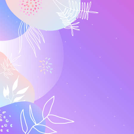 Colorful trendy abstract organic floral minimalist art design background with gradient vivid vibrant color. Pink, pastel color, blue, soft color floral background. Beauty fashion banners design.のイラスト素材