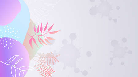 Colorful trendy abstract organic floral minimalist art design background with gradient vivid vibrant color. Pink, pastel color, blue, soft color floral background. Beauty fashion banners design.のイラスト素材