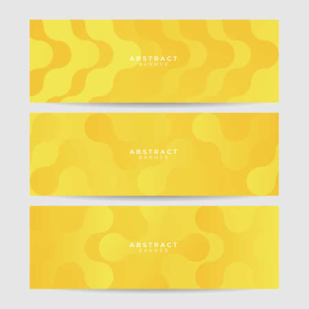 Modern yellow abstract web banner background creative design. Vector illustration design for presentation, banner, cover, web, flyer, card, poster, texture, slide, magazine, and wide banner.のイラスト素材