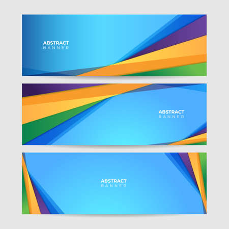 Modern colorful abstract web banner background creative design. Vector illustration design for presentation, banner, cover, web, flyer, card, poster, texture, slide, magazine, and wide banner.のイラスト素材