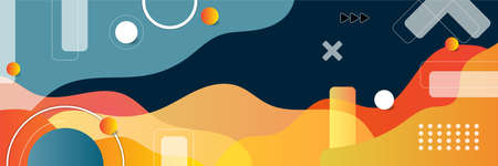 Colorful abstract memphis banner. Modern abstract web banner background creative design. Vector...