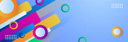 Abstract modern colorful gradient wide geometric banner design. Modern cover header background for website design, social media cover ads banner, flyer, invitation cardのイラスト素材