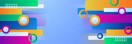 Abstract modern colorful gradient wide geometric banner design. Modern cover header background for website design, social media cover ads banner, flyer, invitation cardのイラスト素材